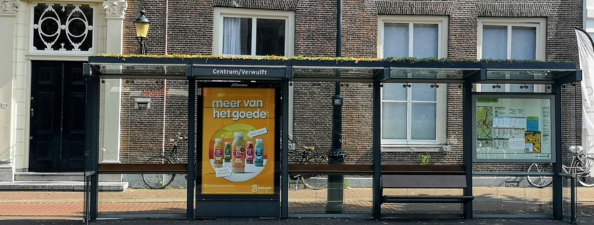 Green-roofed bus shelters in Haarlem